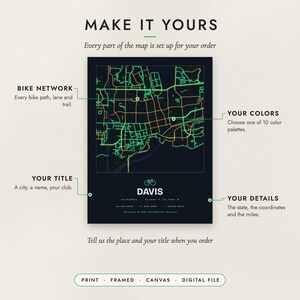 Diagram of what you can personalize: location, colors, title and details