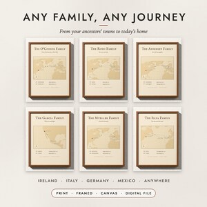 Family Roots Map examples for six families