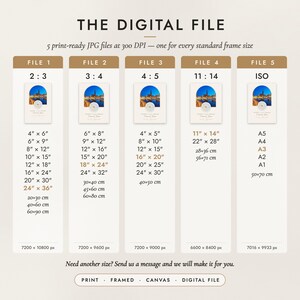 The Digital File option: five print-ready JPG files in 2:3, 3:4, 4:5, 11:14 and ISO ratios at 300 DPI