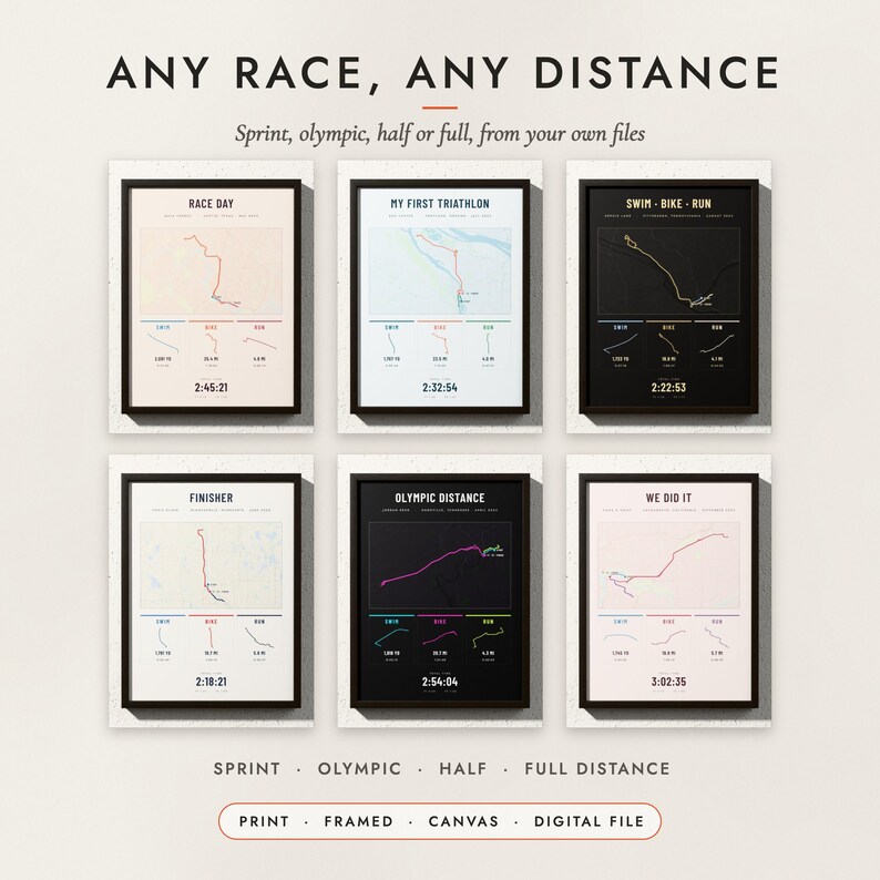 Triathlon Map examples for six races