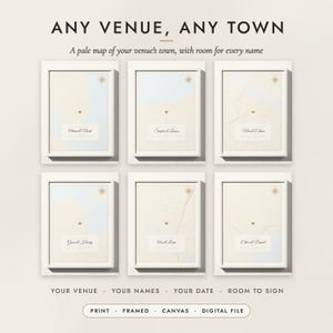 Guest Book Map examples for six venues