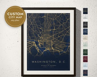 Personalized City Map: Full Page, Circle, or Framed Layout (Digital Download)