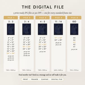The Digital File option: five print-ready JPG files in 2:3, 3:4, 4:5, 11:14 and ISO ratios at 300 DPI