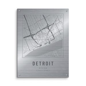 Real product photo: the Custom Etched Metal Look City Map Print on 1.25 in (3.2 cm) deep canvas, seen from the side