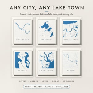 Water Lines Map examples for six places