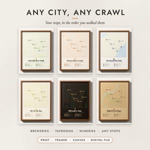 Brewery Trail Map examples for six beer walks