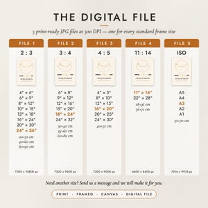 The Digital File option: five print-ready JPG files in 2:3, 3:4, 4:5, 11:14 and ISO ratios at 300 DPI