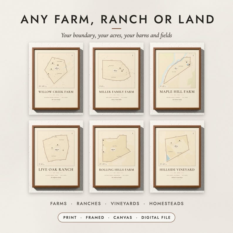 Farm & Land Map examples for six farms and ranches