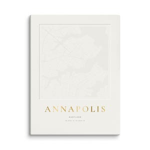 Real product photo: the Custom Embossed Look City Map Print on 1.25 in (3.2 cm) deep canvas, seen from the side