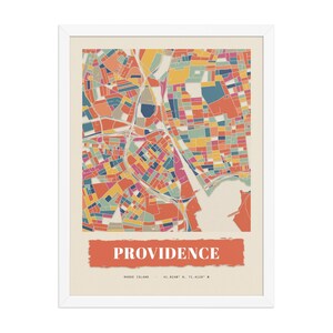 Real product photo: the Custom Paper Collage City Map Print in the white wood frame with a clear acrylic front