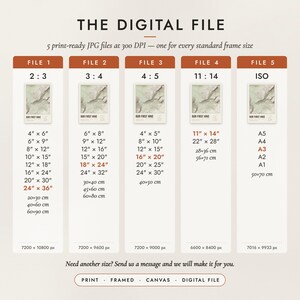 The Digital File option: five print-ready JPG files in 2:3, 3:4, 4:5, 11:14 and ISO ratios at 300 DPI