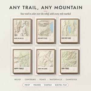 Hiking Trail Map examples for six trails