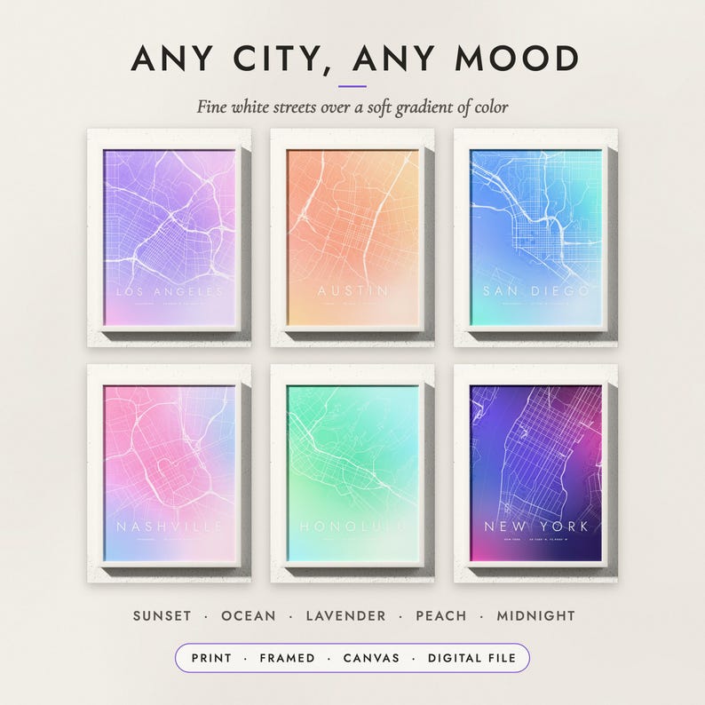 Aura City Map examples for six cities