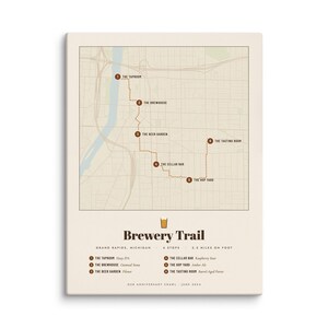 Real product photo: the Custom Brewery Map Print on 1.25 in (3.2 cm) deep canvas, seen from the side