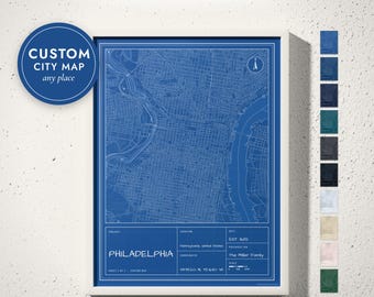 Blueprint City Map Technical Drawing with Drafting Grid and Double Line Roads in Architect Style