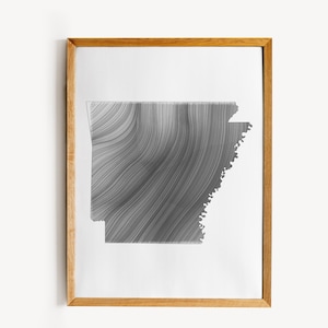 Printable Wind Map of Arkansas – Digital Download 1 Color Variation 6 sizes with Canva