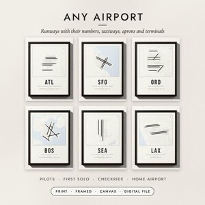 Airport Runway Map examples for six airports