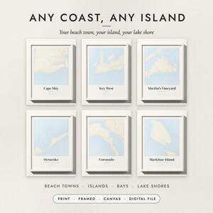 Coastal Contour Map examples for six places in the United States