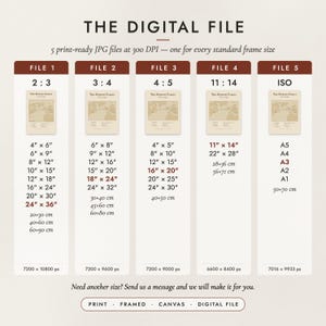The Digital File option: five print-ready JPG files in 2:3, 3:4, 4:5, 11:14 and ISO ratios at 300 DPI