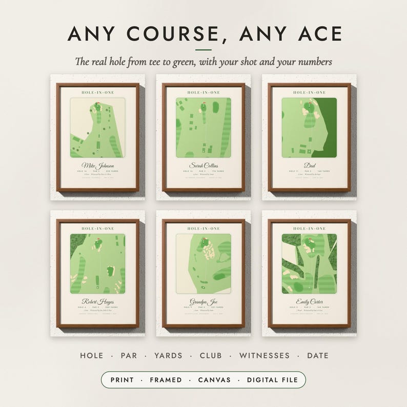 Hole-in-One Print examples for six aces