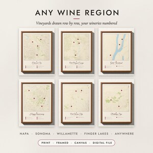 Wine Country Map examples for six regions