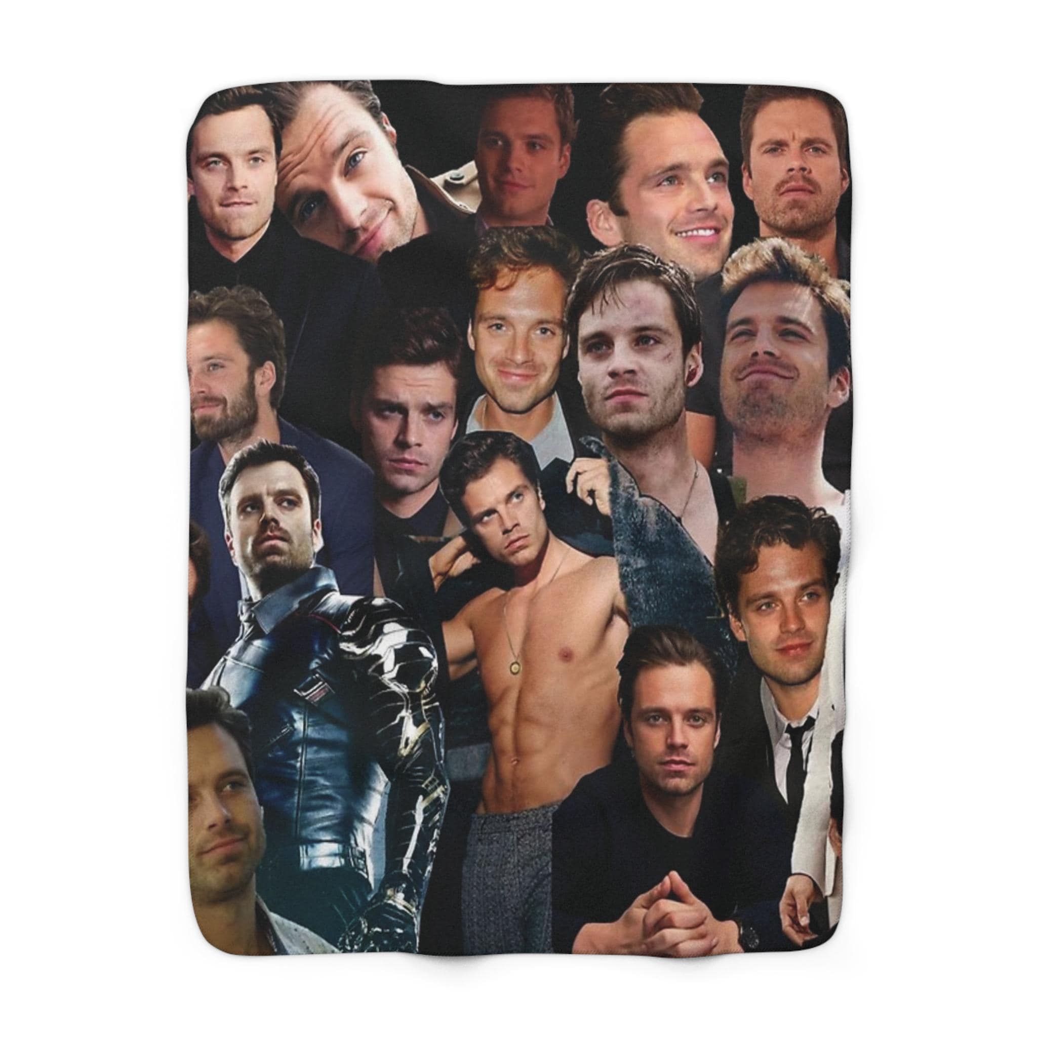 Sebastian Stan Collage 2 Sherpa Fleece Throw Blanket | Sebastian Stan Collage 2 Throw Blanket | Sebastian Stan Collage 2 Blanket
