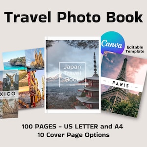 Editable Travel Photobook Template, Custom Travelbook, Vacation Photo Book, Travel Photo Album Canva Template, Travel Memory Photo Book