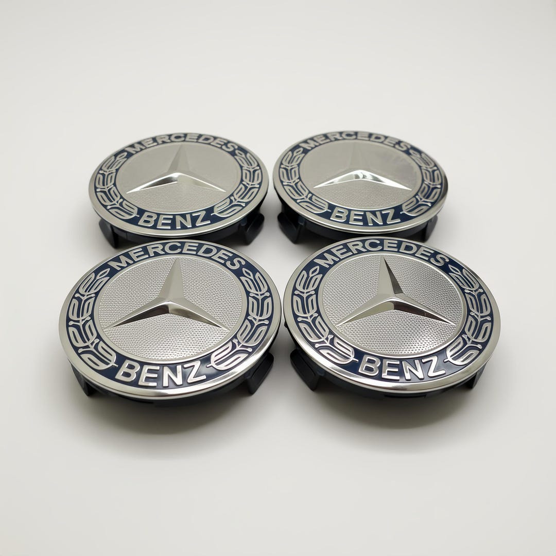 4 X Mercedes Benz 75mm Blue Alloy Wheel Center Caps - Etsy