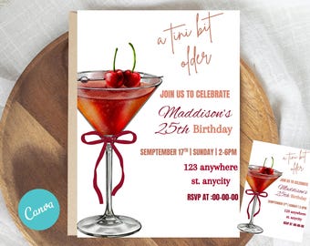 Animated Cocktail Party Invitation: Modern Ladies Birthday (DIY Template)