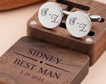 Gemelos de boda para novios y padrinos, set de regalo personalizado y grabado para bodas, padrinos, Just PNG