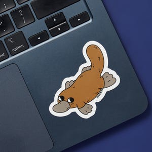 Schnabeltier Vinyl Aufkleber - Süßer Tier Vinyl Aufkleber, Australische Wildtier Aufkleber, Naturliebhaber Geschenk, Wasserflasche oder Laptop Aufkleber
