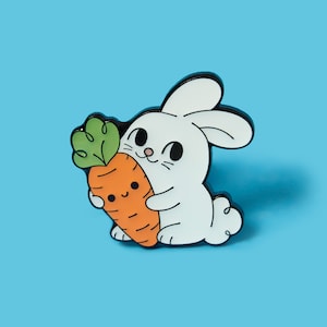 Emaille pin konijn konijn – schattige dierenbroche – speld voor jas, tas of hoed – cadeau voor konijnenliefhebbers en natuurliefhebbers