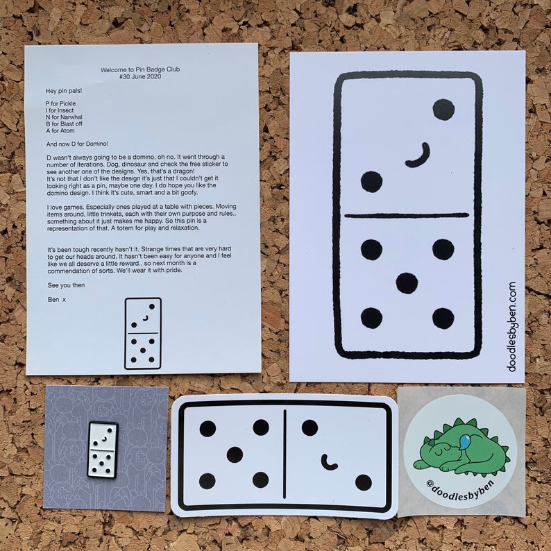 Domino soft enamel pin badge Etsy