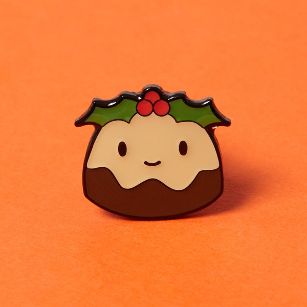 Christmas Pudding - festive enamel pin stocking filler