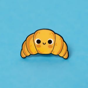 Croissant Enamel Pin – Breakfast Food Brooch – Cute Pastry Pin for Jacket, Bag or Hat – Gift for Food Lovers and Bakery Enthusiasts
