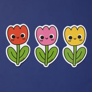 Vinyl-Aufkleber - Niedlicher Blumenaufkleber für Laptop, Journal, Wasserflasche oder Journal. Geschenk für Floristen, Garten oder Blumenliebhaber.