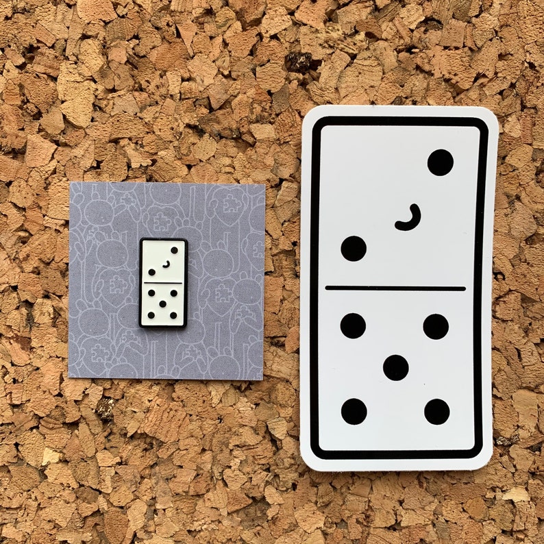 Domino soft enamel pin badge Etsy