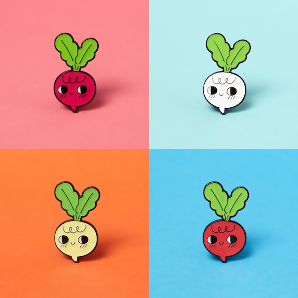 Root Veg (beet, radish, turnip) - enamel pin