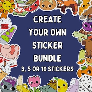 Lot d'autocollants en vinyle à agencer et à agencer - Stickers ordinateur portable, bouteille d'eau, carnet de notes - Stickers nature nourriture pour animaux