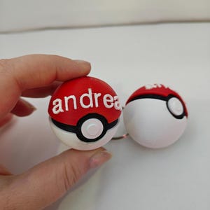 Pokeball personalizada con nombre - Juguete antiestrés con clic impreso en 3D - Juego sensorial - Accesorio para nerds