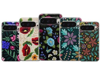 Florale Stoff-Telefonhülle - Cottagecore Botanisches Textildesign