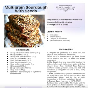 Digital Sourdough Cookbook – Starter + Easy Bread, Buns, and Sweet Dough Recipes PDF | Sourdough Starter Book