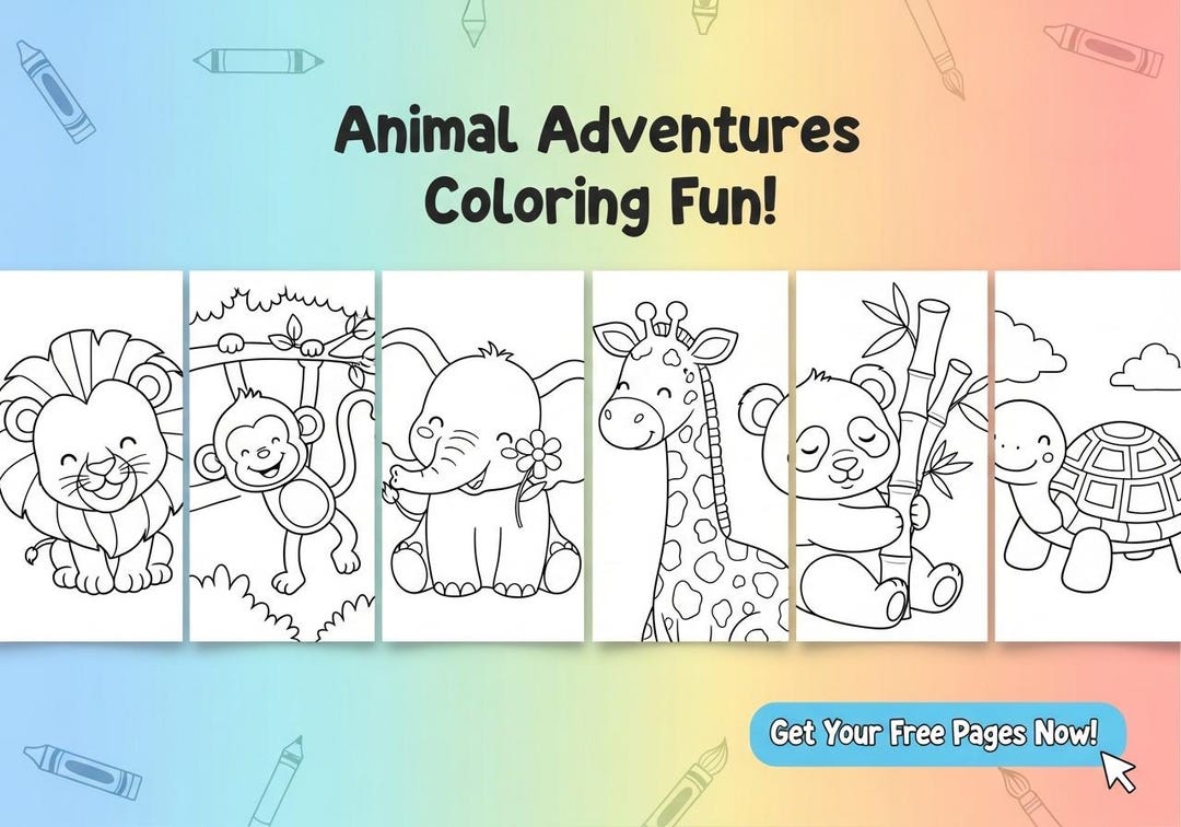 Cute Animal Coloring Pages for Kids | Fun Printable Activity Sheets ...