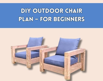 Planos de sillas modernas para exterior/Sillas de exterior DIY/Sillas de carpintería/Muebles DIY/Planos PDF/Descarga instantánea