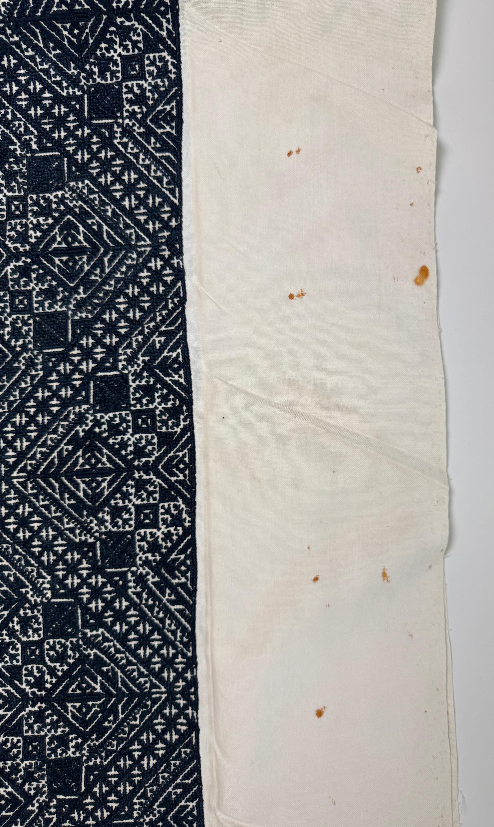 Large Antique African Moroccan Fez Embroidery Textile Indigo Blue ...