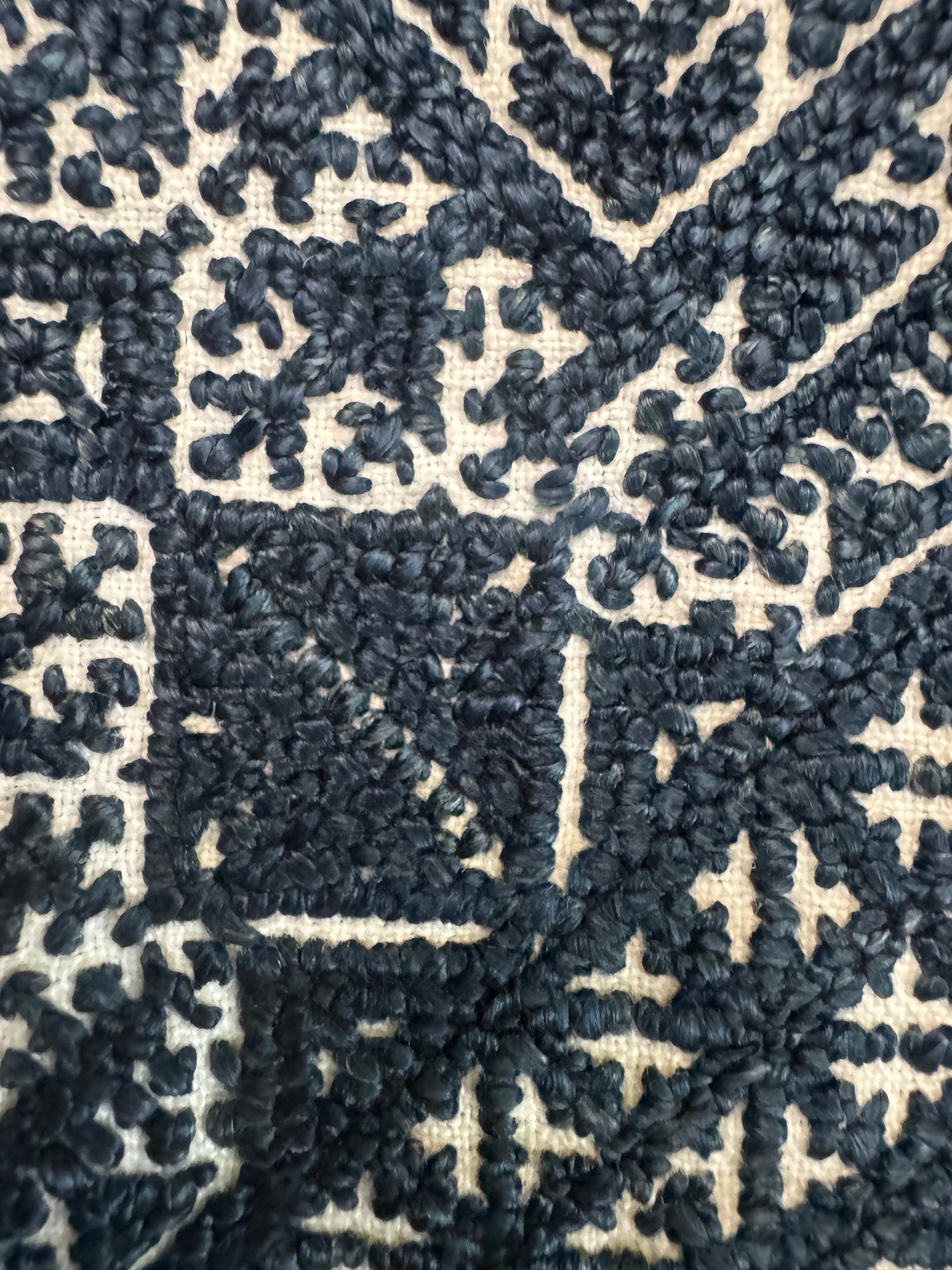 Large Antique African Moroccan Fez Embroidery Textile Indigo Blue ...