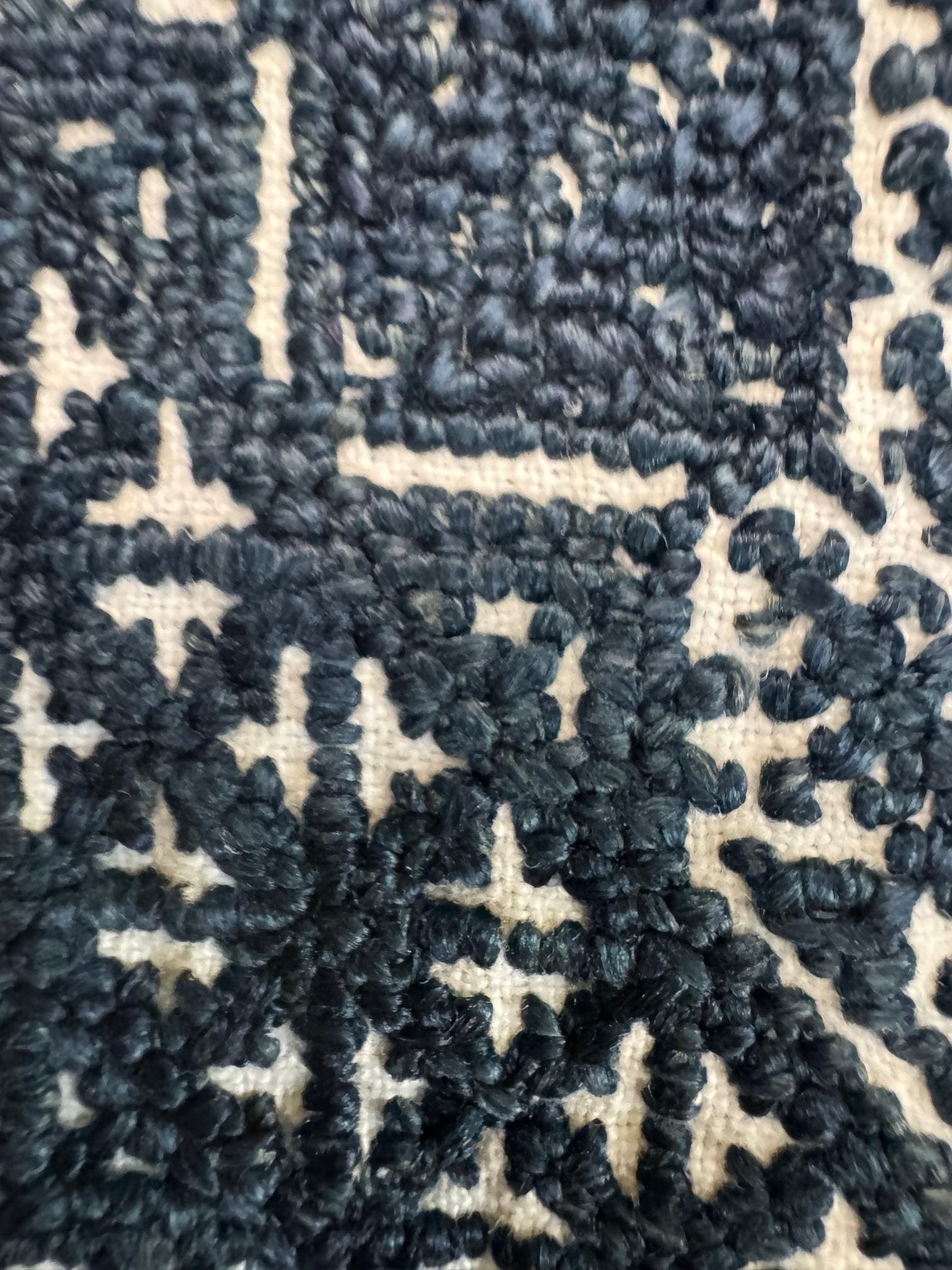 Large Antique African Moroccan Fez Embroidery Textile Indigo Blue ...