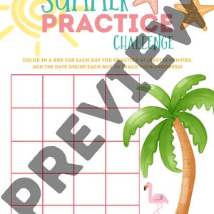 Summer Music Practice Challenge – 4-Week Printable Tracker for Kids | Music Lesson Incentive Chart | Digital PDF for Piano, Violin, or Band