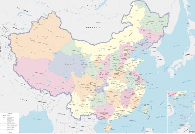 Editable China Map, Vector Format (digital Download) - Etsy Australia