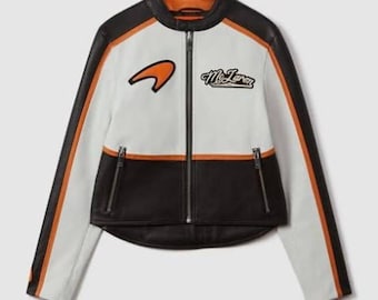 McLaren Racing Leather Jacket: Embroidered Cowhide Formula One